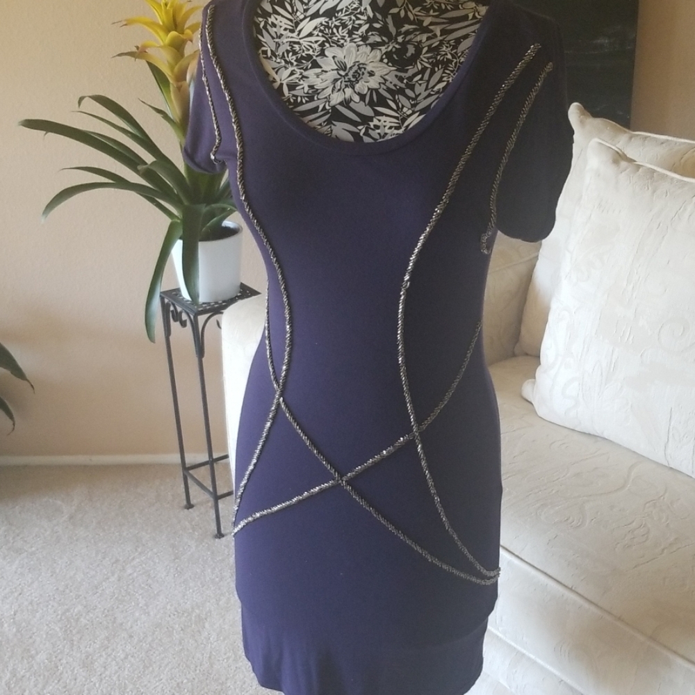 Forever 21 blue midi body con dress